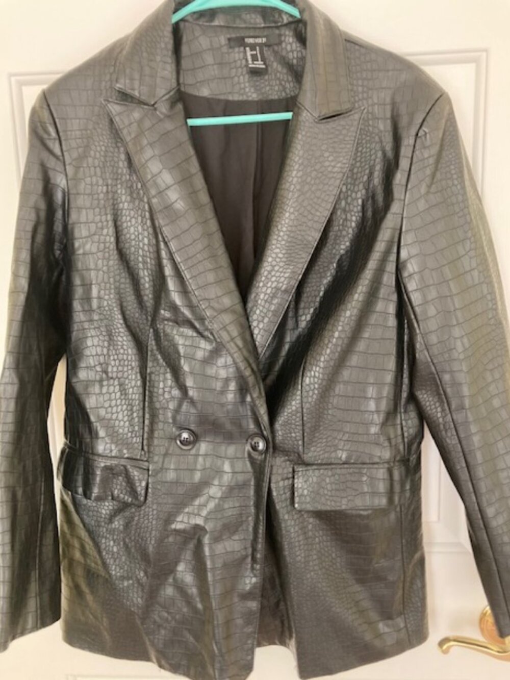 Forever 21 Faux Black  leather jacket like new size small